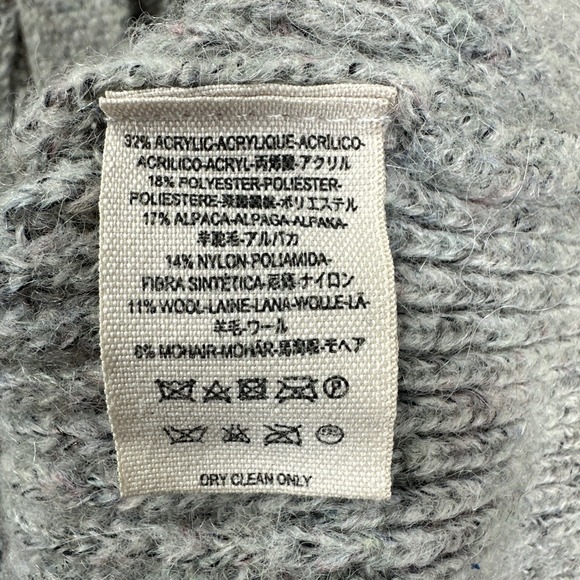 Free People Cardigan Womens Small Alpaca Blend Gray Knit Metal Buttons Oversized - Picture 6 of 9